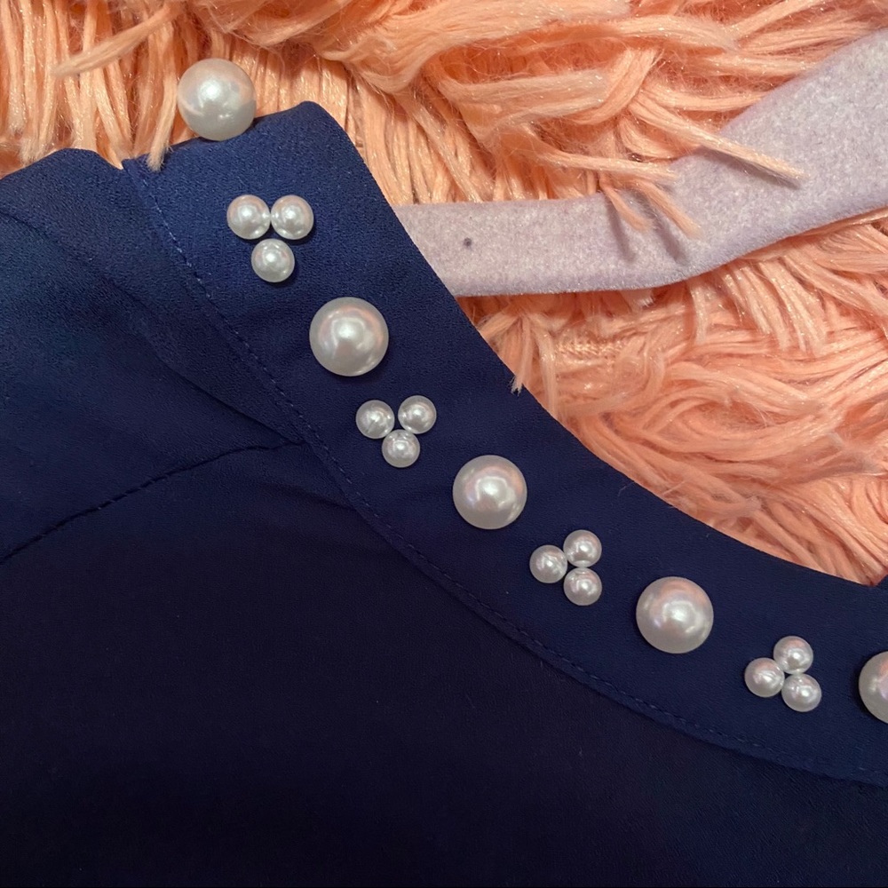 Worthington Pearl Blue Long Sleeve Blouse Sz M